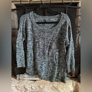 American Eagle Outfitters Black and Gray Crew Neck Sweater